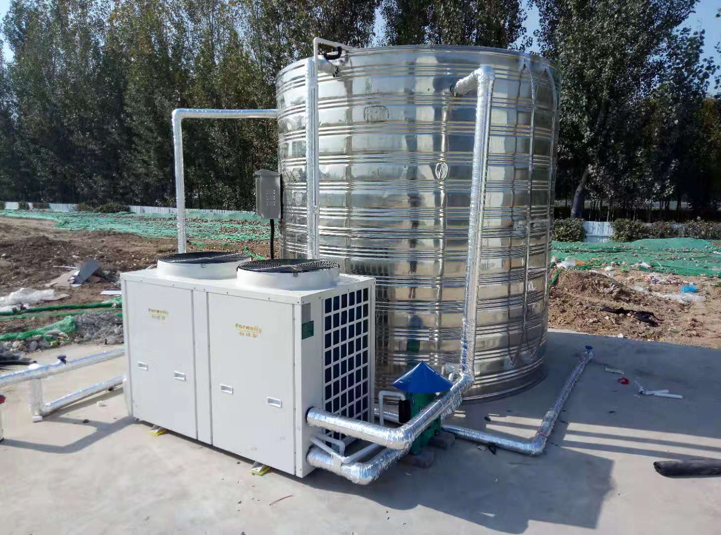 本公司簽約中國建筑**工程局熱水系統(tǒng)，安裝完畢！